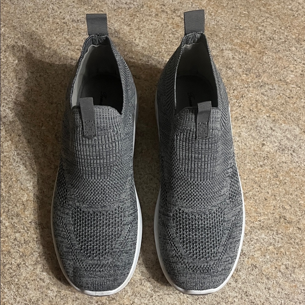 Gray Knit Slip-On Men's Shoes